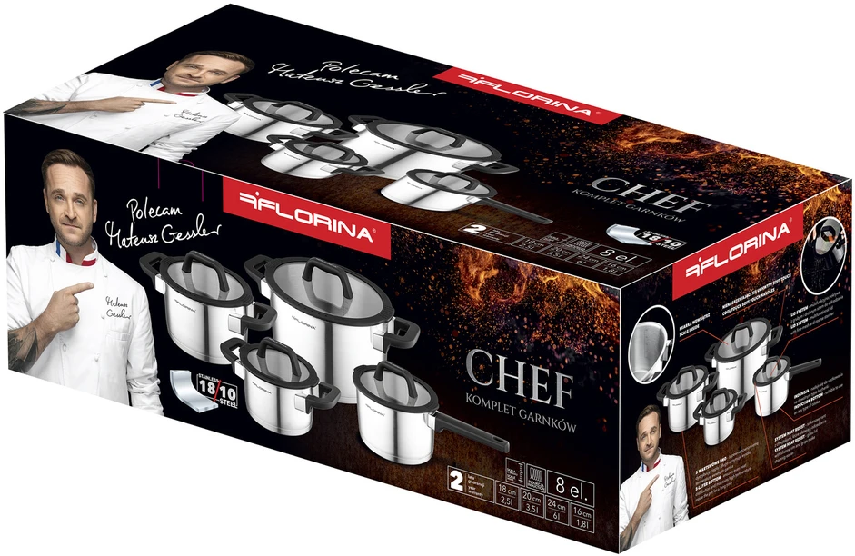Mateuszo Gesslerio Florina Chef puodų rinkinys 8 vnt. 1,8-6L indukcija