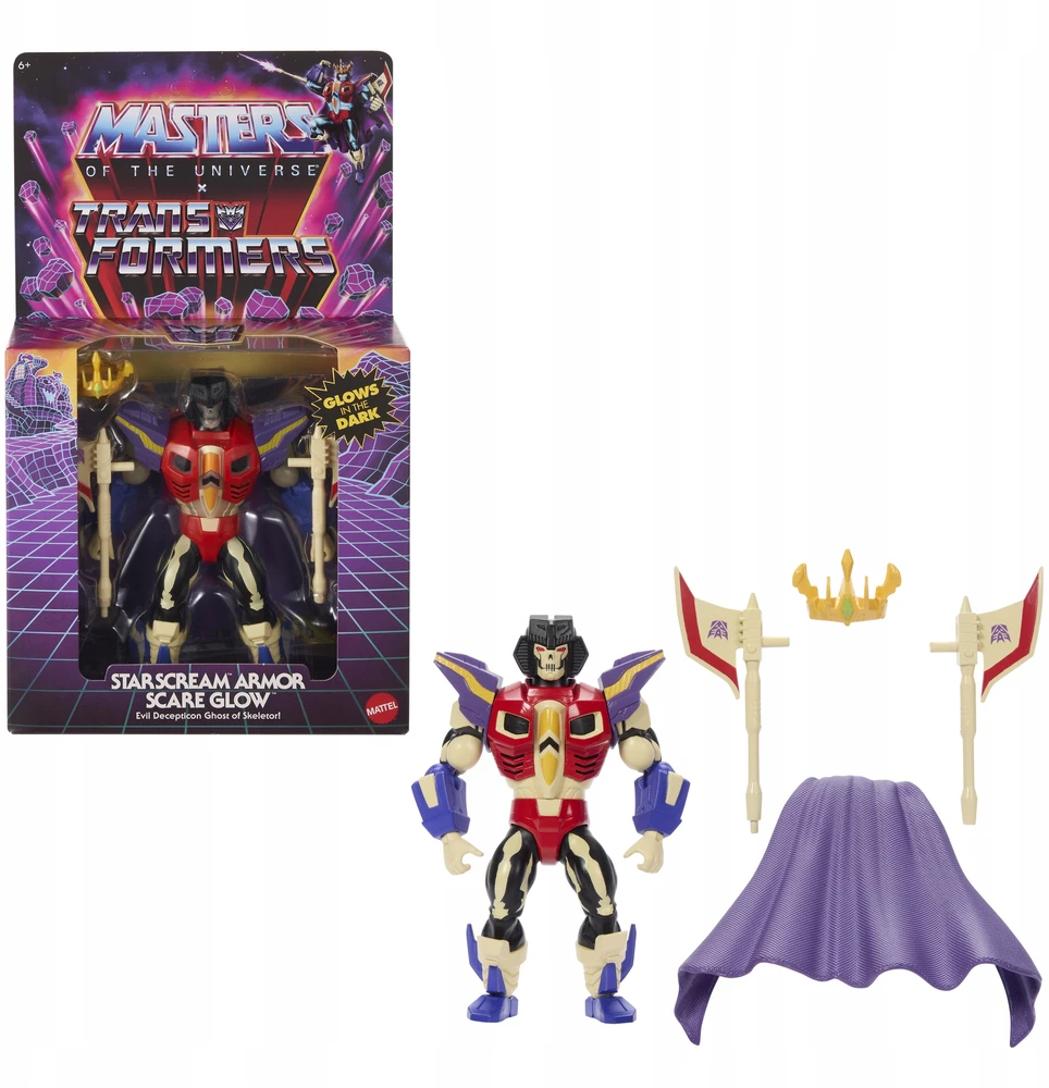 Mattel Visatos kilmės meistrai x transformatoriai Starscream Scare Glow JGT19