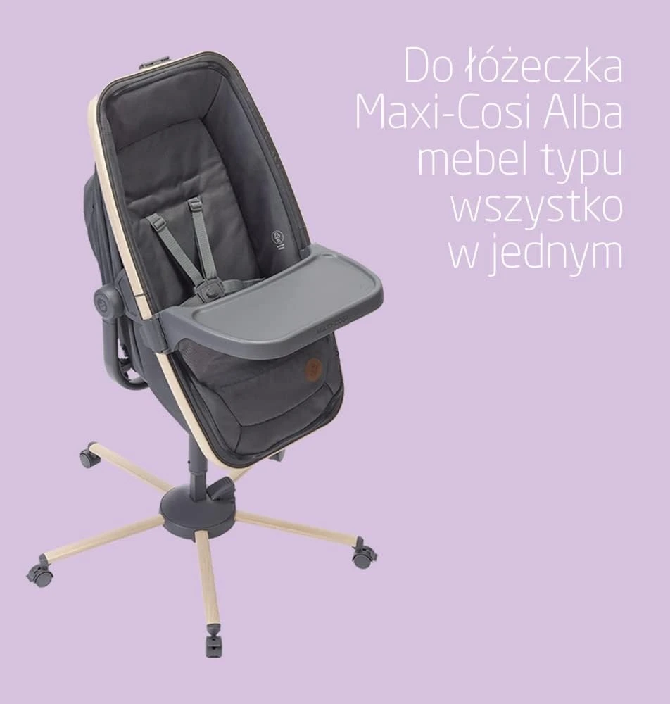 MAXI-COSI Minkštas įdėklas Alba maitinimo kėdutei 15x38x74 cm + padėklas