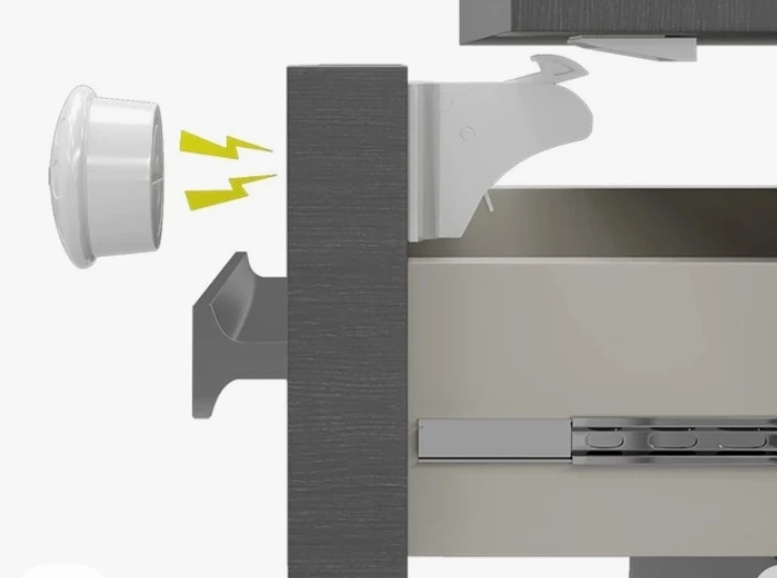 Maxigate Patvari MAGNETINĖ APSAUGA spintelėms ir stalčiams, 4 vnt. MAXIGUOTI