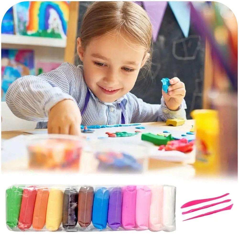 Maxsell 12Vnt. MAGICAL PLASTICINE SENSO PUTO POLIMERINIS MOLIS VAIKAMS