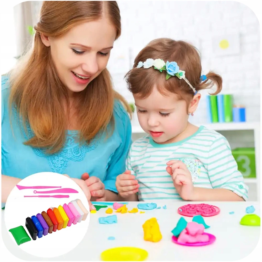 Maxsell 12Vnt. MAGICAL PLASTICINE SENSO PUTO POLIMERINIS MOLIS VAIKAMS