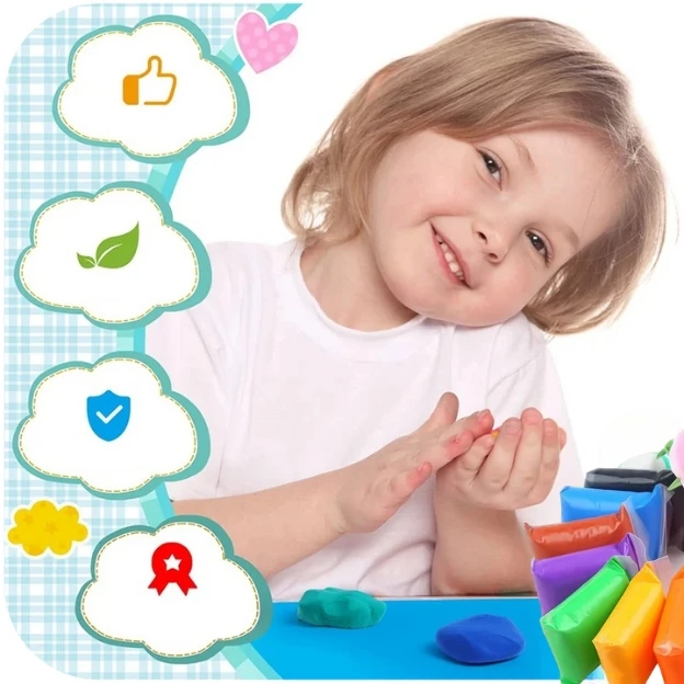 Maxsell 12Vnt. MAGICAL PLASTICINE SENSO PUTO POLIMERINIS MOLIS VAIKAMS