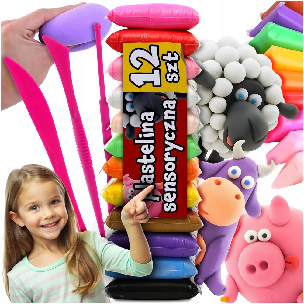 Maxsell 12X MAGICAL POLYMER PLASTICINE SENSO PUTOS VAIKAMS