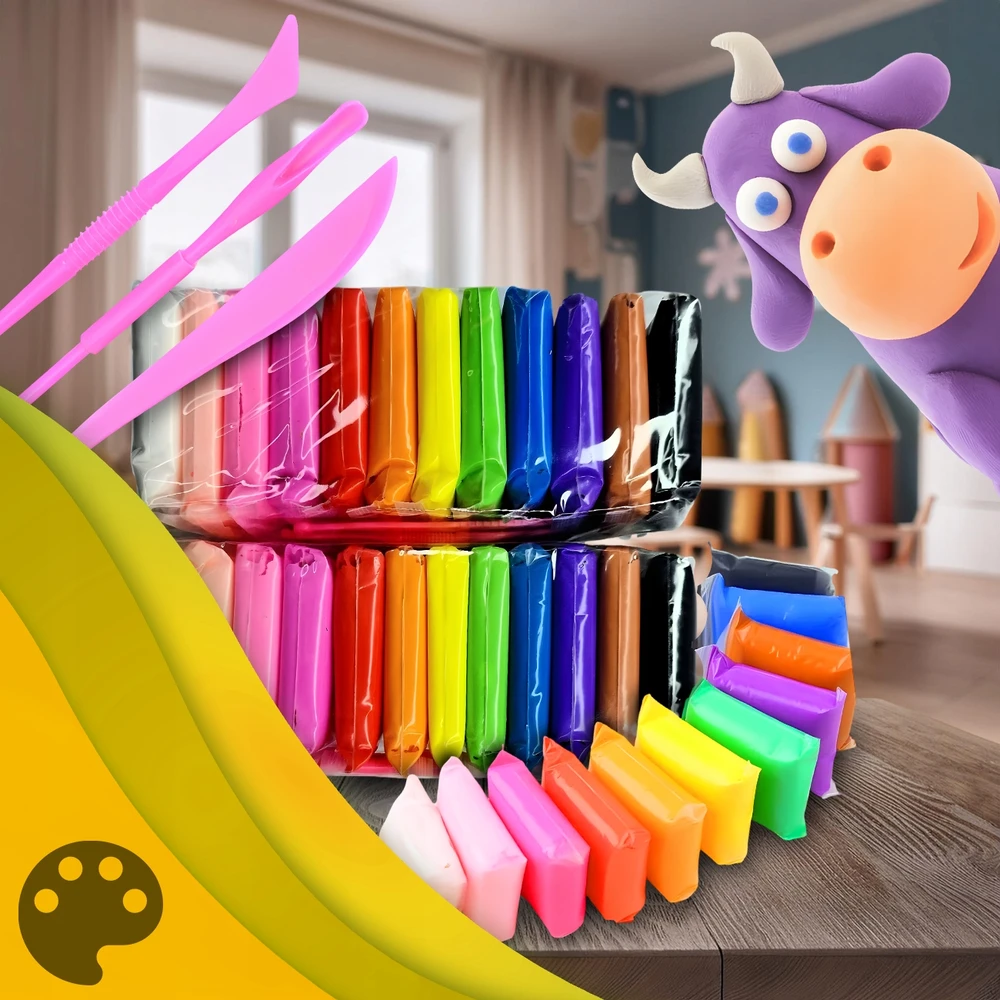 Maxsell 24Vnt. MAGICAL PLASTICINE SENSO PUTO POLIMERINIS MOLIS VAIKAMS