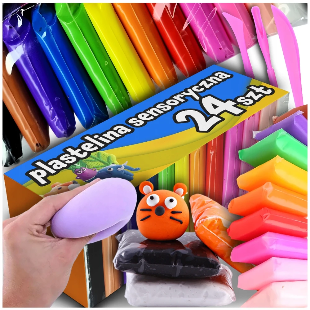 Maxsell 24Vnt. MAGICAL PLASTICINE SENSO PUTO POLIMERINIS MOLIS VAIKAMS