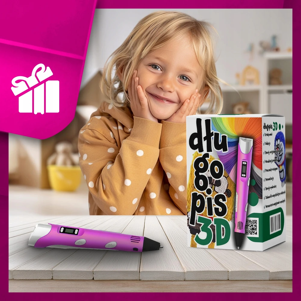 Maxsell 3D RAŠIKLIS VAIKAMS 3D SPAUSDINTUVAS MAGICAL 3D PEN + RETRILIAI 210 METRU