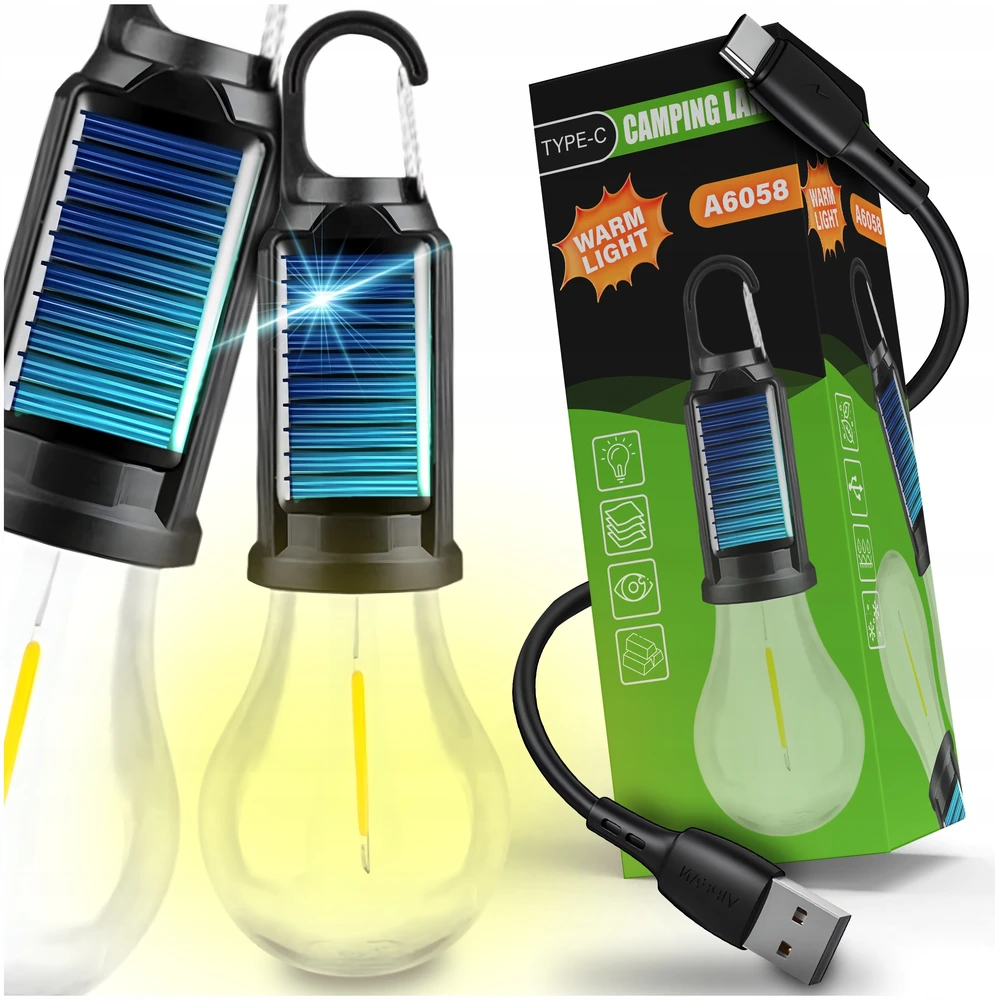 Maxsell CAMPING BULB SOLAR TOURING LAMP USBC CAMPING RANKENĖS BATERIJA