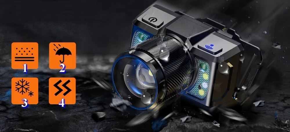 Maxtech Vandeniui atsparus LED priekinis žibintas Priekinis žibintas 700 lm diapazonas 210 m USB-C