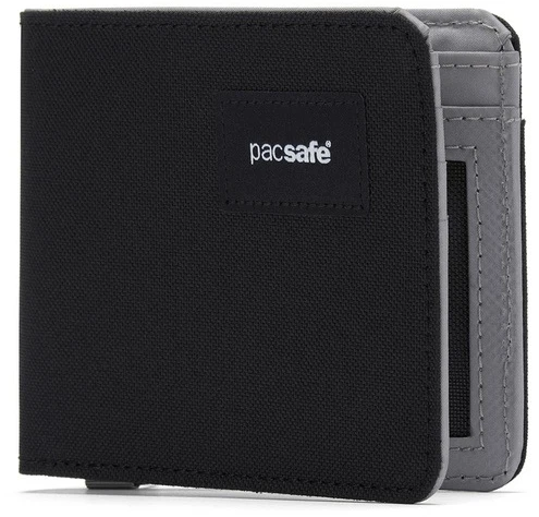 Maža vyriška piniginė Pacsafe RFIDsafe su RFID apsauga – juodos spalvos