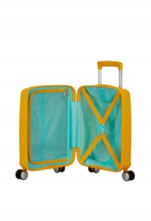 Kelioninis Mažas lagaminas American Tourister Soundbox Pastel Geltona 55cm, S, geltonas