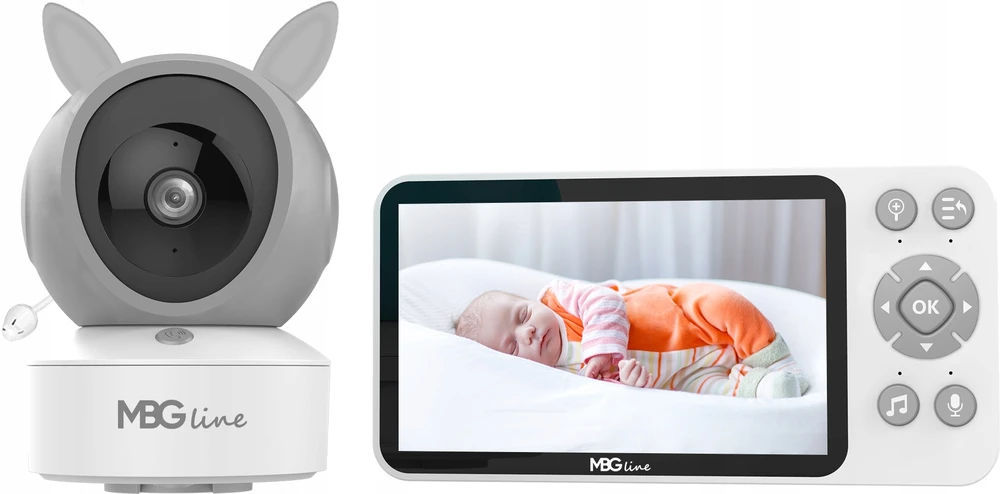 Mbg Line Belaidis sukamasis FHD WIFI elektroninis kūdikio monitorius TUYA LCD ZOOM kamera