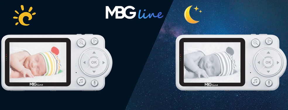 Mbg Line Elektroninis Baby Monitorius Live Camera Naktinis režimas VOX LCD ZOOM belaidis