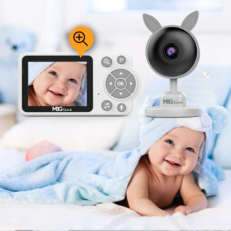Mbg Line Elektroninis Baby Monitorius Live Camera Naktinis režimas VOX LCD ZOOM belaidis