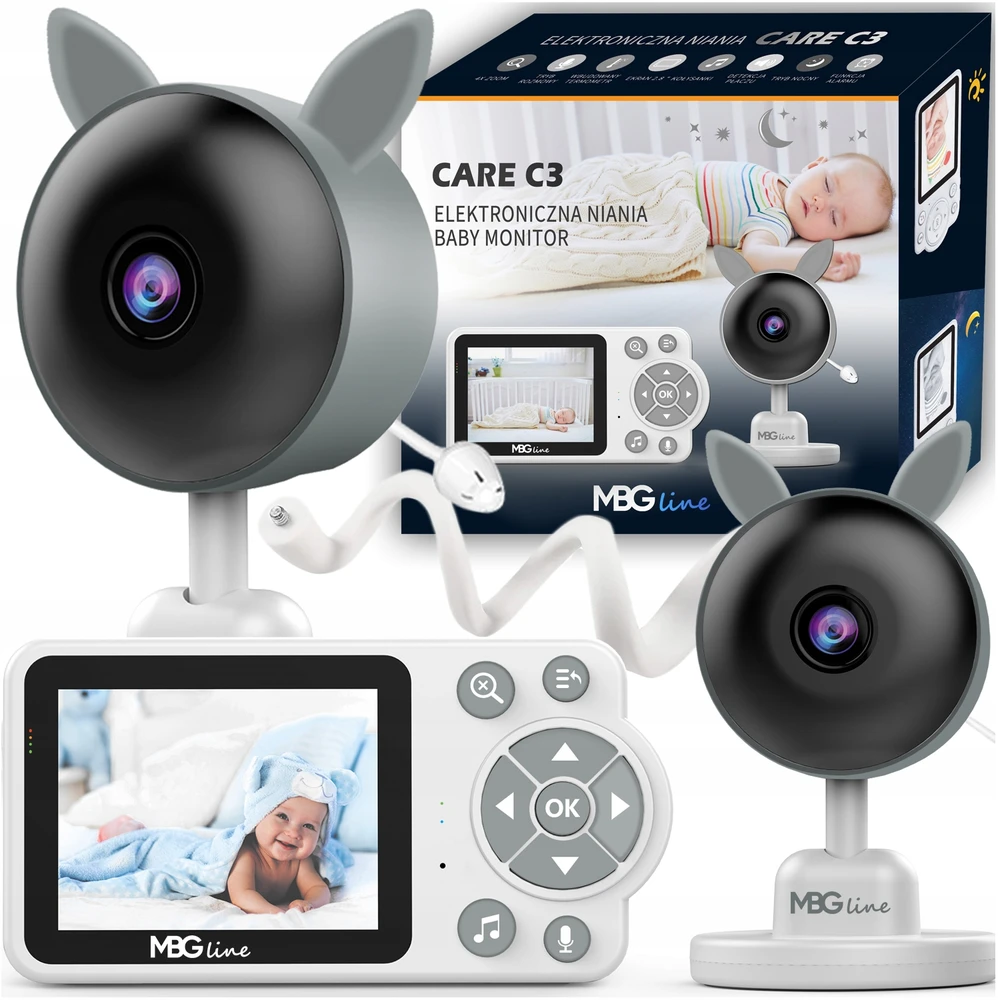 Mbg Line Elektroninis Baby Monitorius Live Camera Naktinis režimas VOX LCD ZOOM belaidis