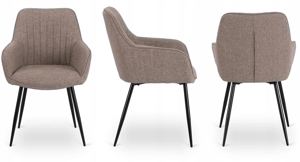 Mebel Elite Apmušta virtuvinė kėdė valgomajam, svetainei, virtuvei, kapučino spalvos MALAGA