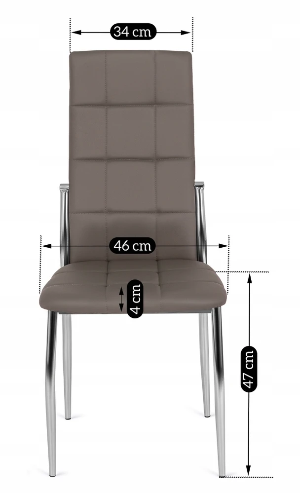 Mebel Elite Krzesło Kuchenne Tapicerowane Do Salonu Jadalni Kuchni Ekoskóra Szare MOLLY