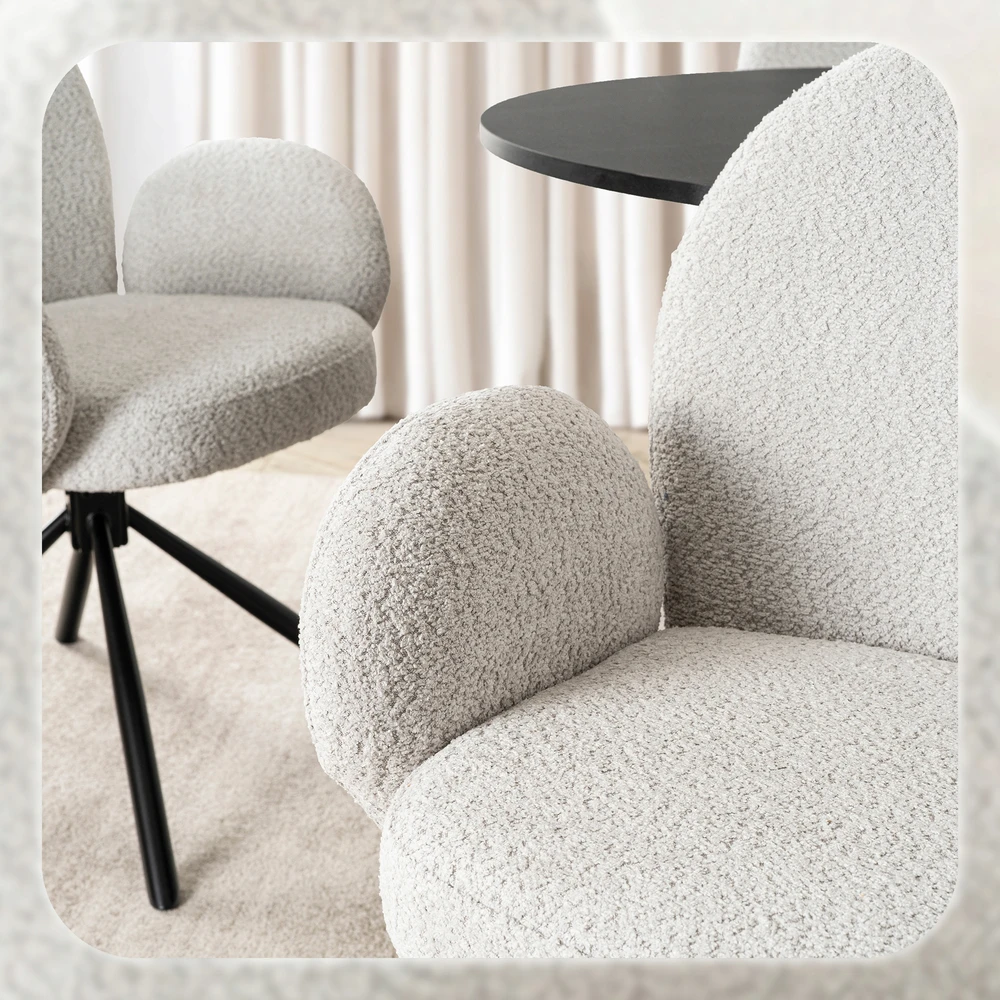 Fotelis Mebel Elite Mikso Minkštas besisukantis svetainės krėslas MIKSO Modern pilkos spalvos