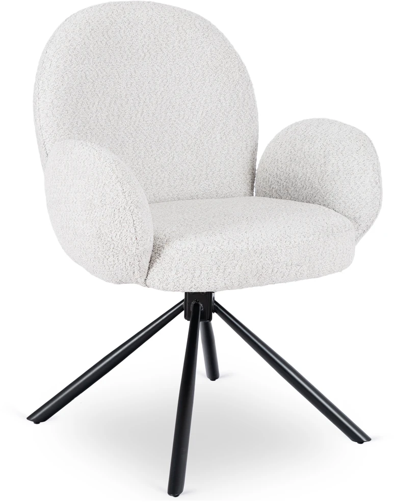 Fotelis Mebel Elite Mikso Minkštas besisukantis svetainės krėslas MIKSO Modern pilkos spalvos