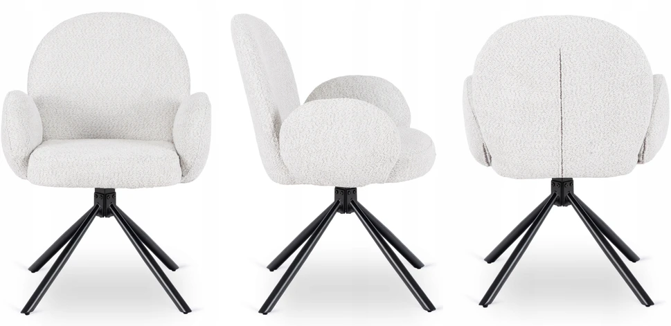 Fotelis Mebel Elite Mikso Minkštas besisukantis svetainės krėslas MIKSO Modern pilkos spalvos