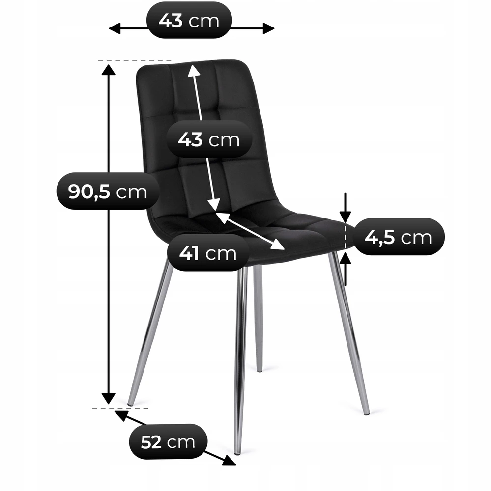 Fotelis Mebel Elite Kėdė ENZO, juoda, eko oda