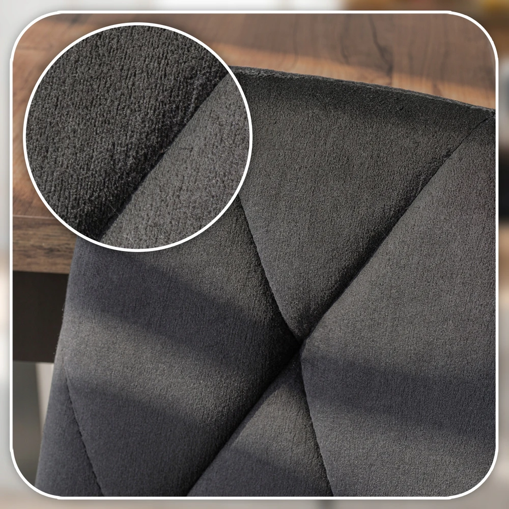 Mebel Elite ROBIN Pilka Aksominė Kėdė – Komfortas ir Elegancija Jūsų Erdvėje