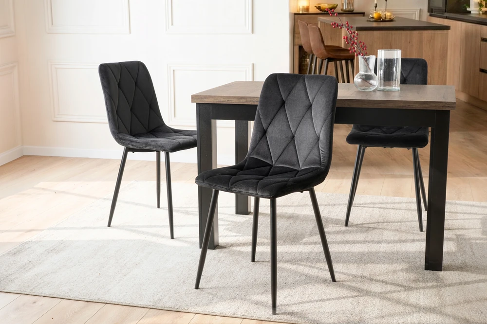 Mebel Elite ROBIN Pilka Aksominė Kėdė – Komfortas ir Elegancija Jūsų Erdvėje