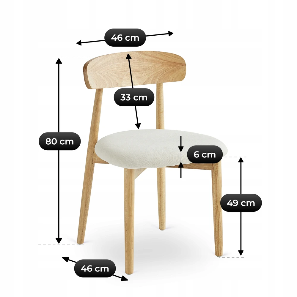 Mebel Elite Minkšta medinė virtuvės kėdė svetainei valgomajam, smėlio spalvos ąžuolas ALVIN