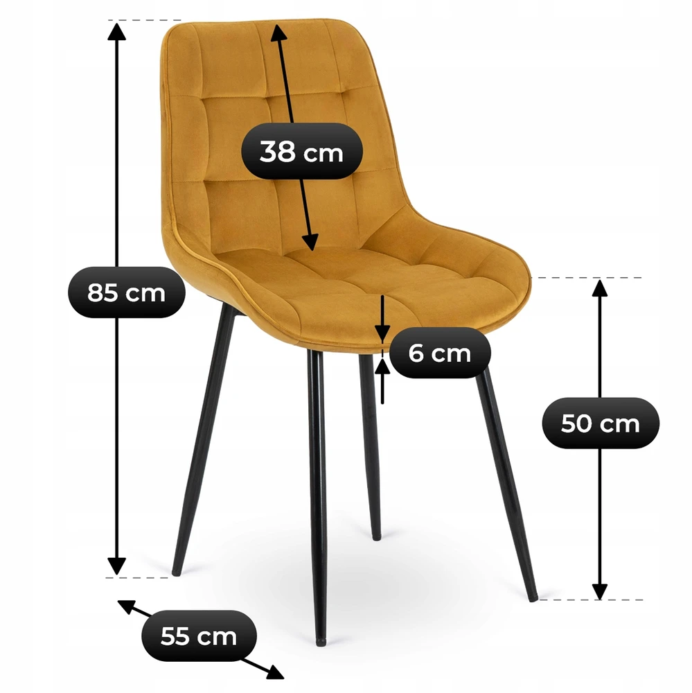 Mebel Elite Minkšta veliūrinė kėdė svetainei Valgomojo virtuvei Garstyčios CHRIS