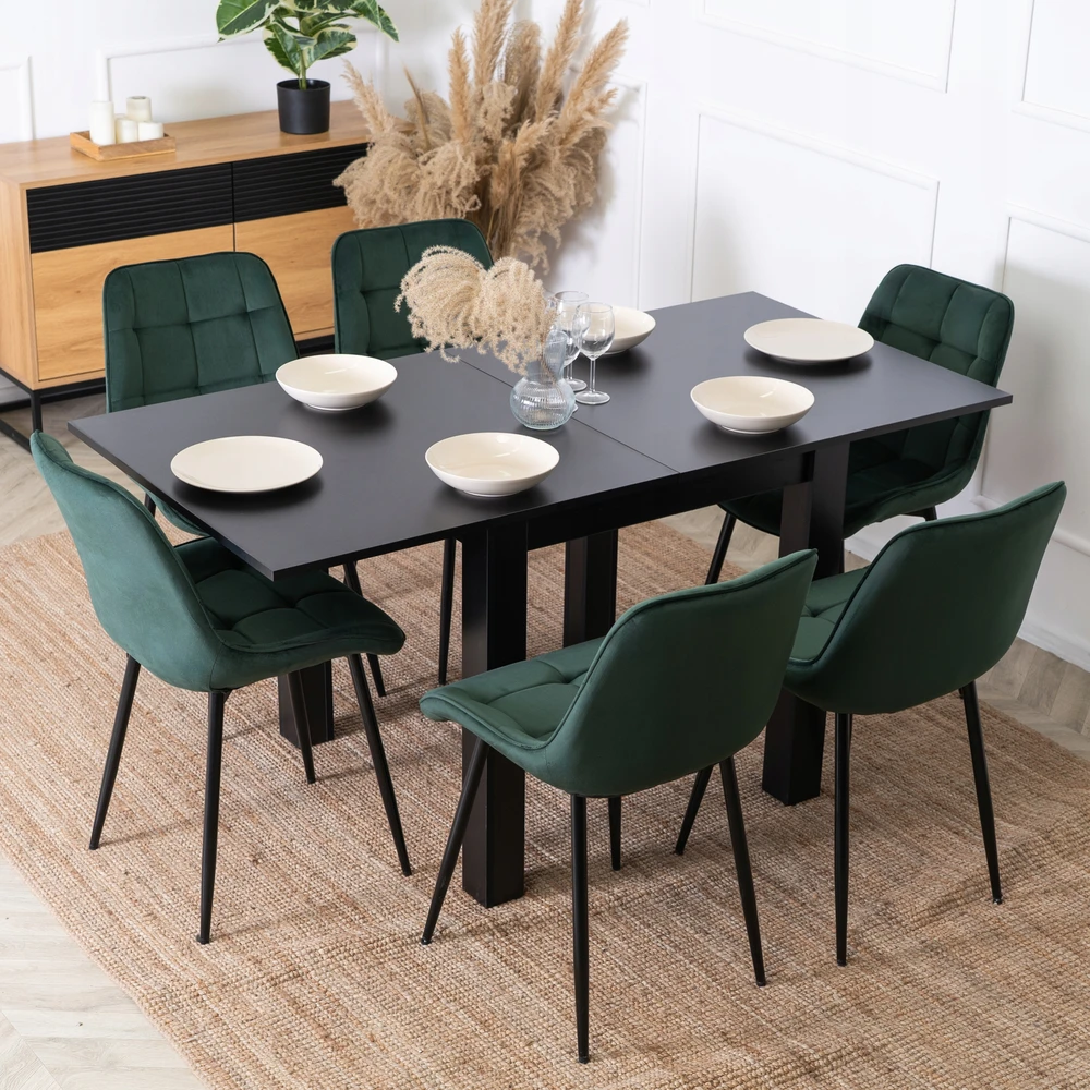 Mebel Elite Minkšta veliūrinė kėdė svetainei valgomojo virtuvei Žalias CHRIS