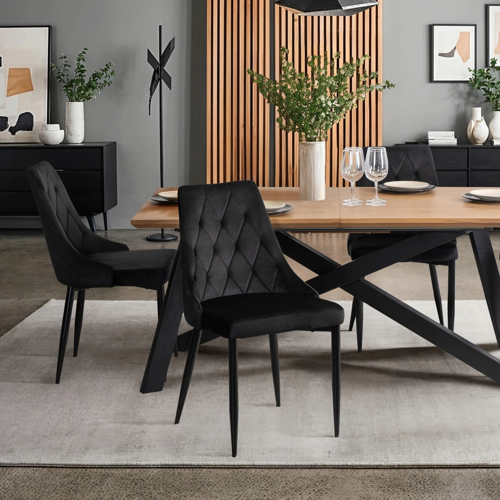 Fotelis Mebel Elite Kėdė CORK, juoda, veliūras