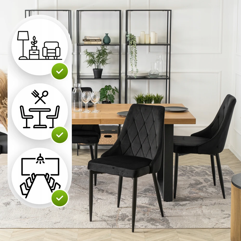 Fotelis Mebel Elite Kėdė CORK, juoda, veliūras