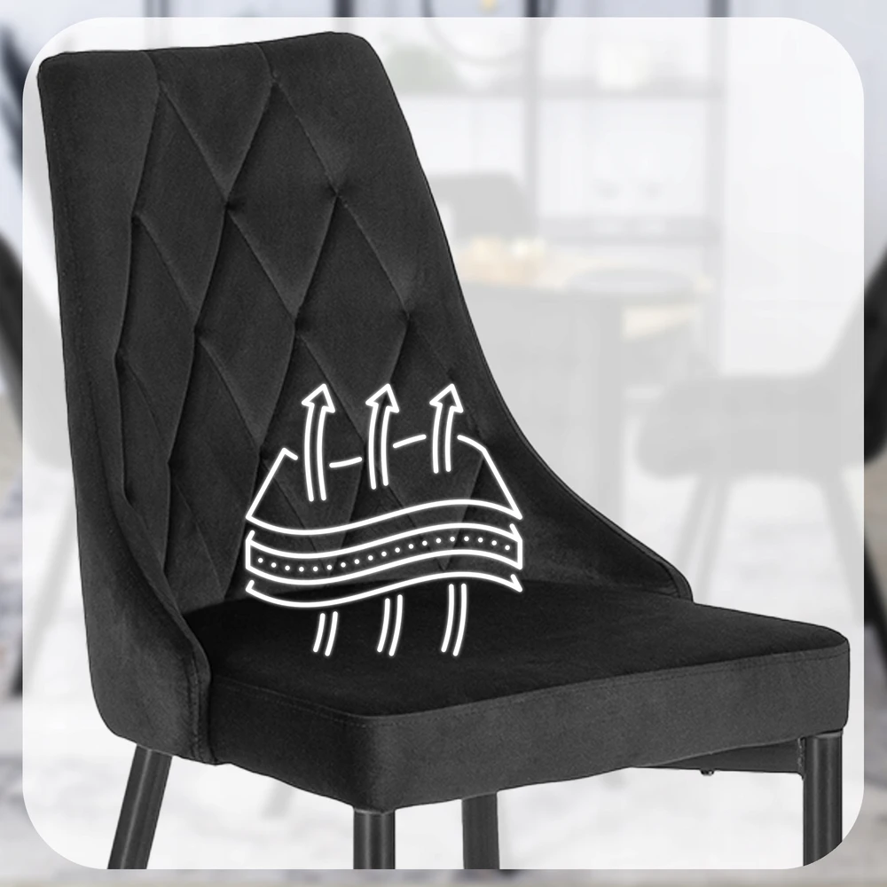 Fotelis Mebel Elite Kėdė CORK, juoda, veliūras