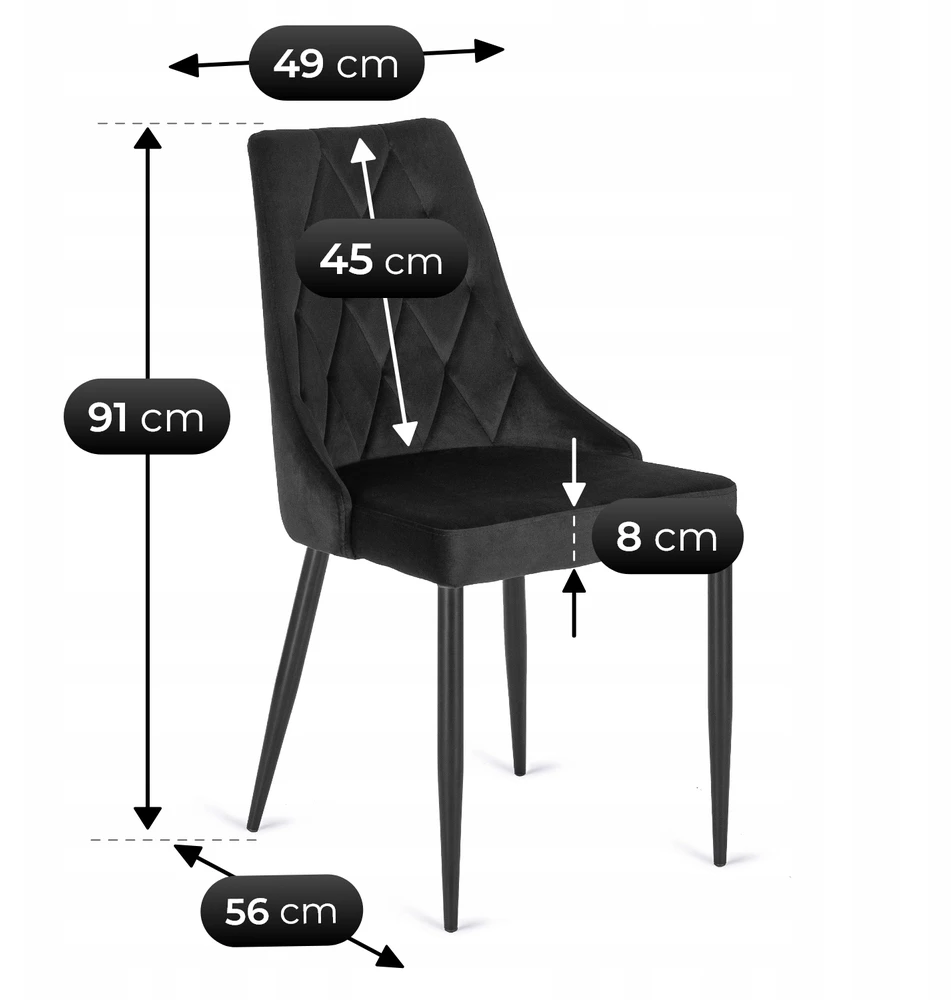 Fotelis Mebel Elite Kėdė CORK, juoda, veliūras