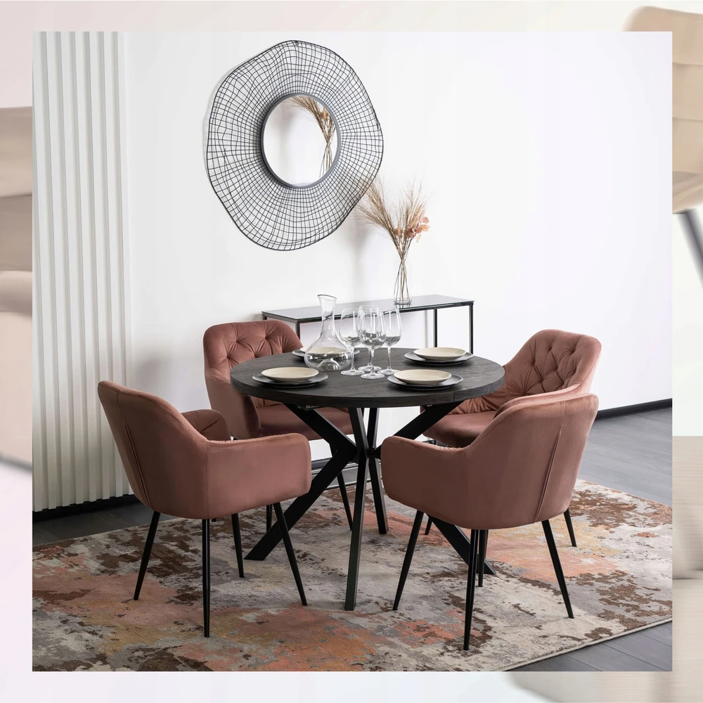 Mebel Elite Minkšta virtuvė Svetainė Kaušas Valgomojo Kėdė Rožinė VIKI