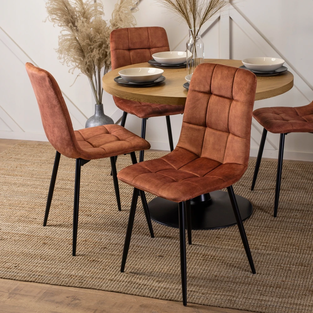 Fotelis Mebel Elite Minkšta virtuvė Svetainė Valgomojo Kėdė Veliūrinis Loft Rude PERU