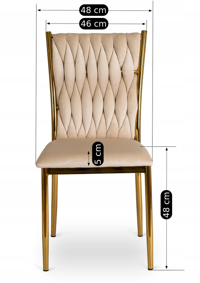 Mebel Elite Minkšta virtuvė Svetainė Valgomojo Kėdė Veliūrinis Glamour Kreminis DAN