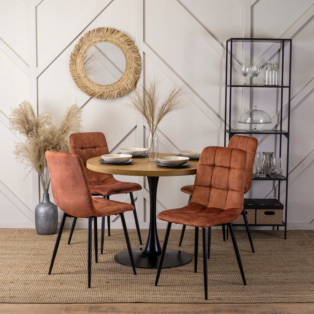 Fotelis Mebel Elite Minkšta virtuvė Svetainė Valgomojo Kėdė Veliūrinis Loft Rude PERU