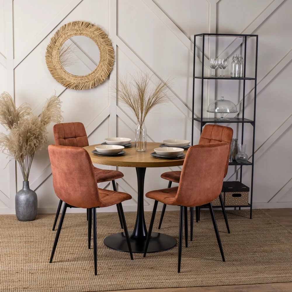 Fotelis Mebel Elite Minkšta virtuvė Svetainė Valgomojo Kėdė Veliūrinis Loft Rude PERU