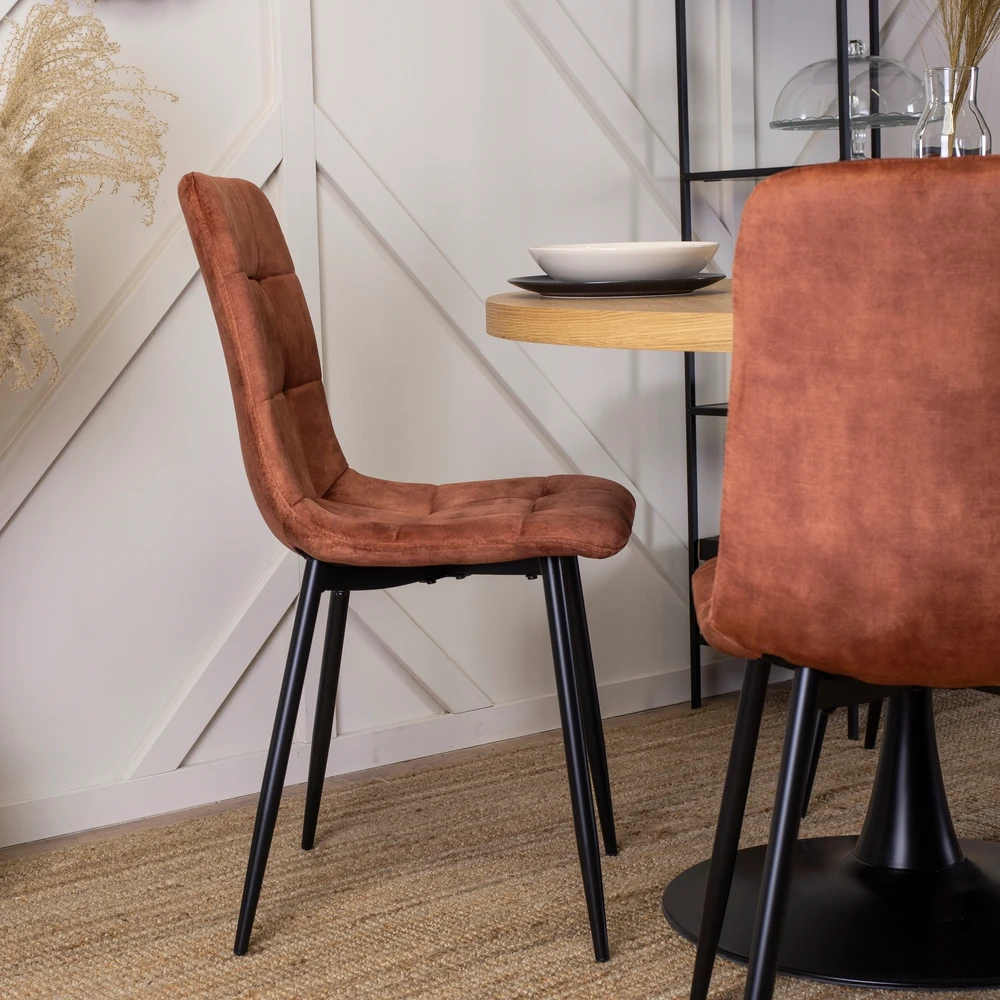 Fotelis Mebel Elite Minkšta virtuvė Svetainė Valgomojo Kėdė Veliūrinis Loft Rude PERU