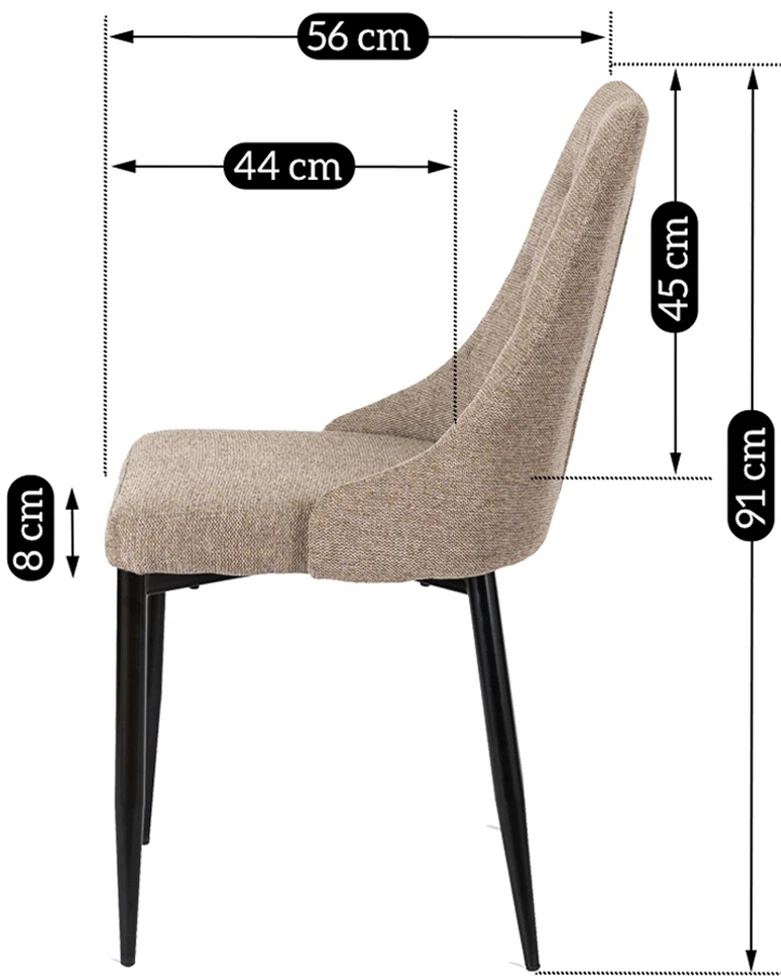 Fotelis Mebel Elite Minkšta virtuvės audinio kėdė valgomajam Svetainės Loft rusvai gelsvas CORK 2