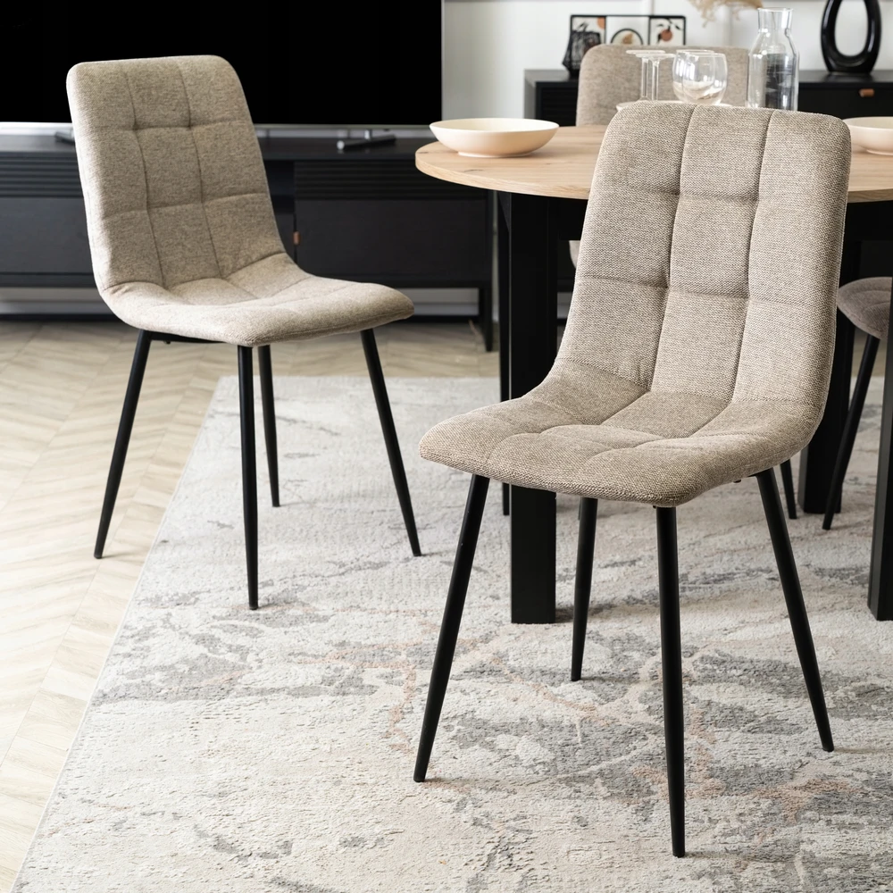 Mebel Elite Minkšta virtuvės kėdė valgomajam Virtuvei Svetainė Loft rusvai gelsvas PERU 2