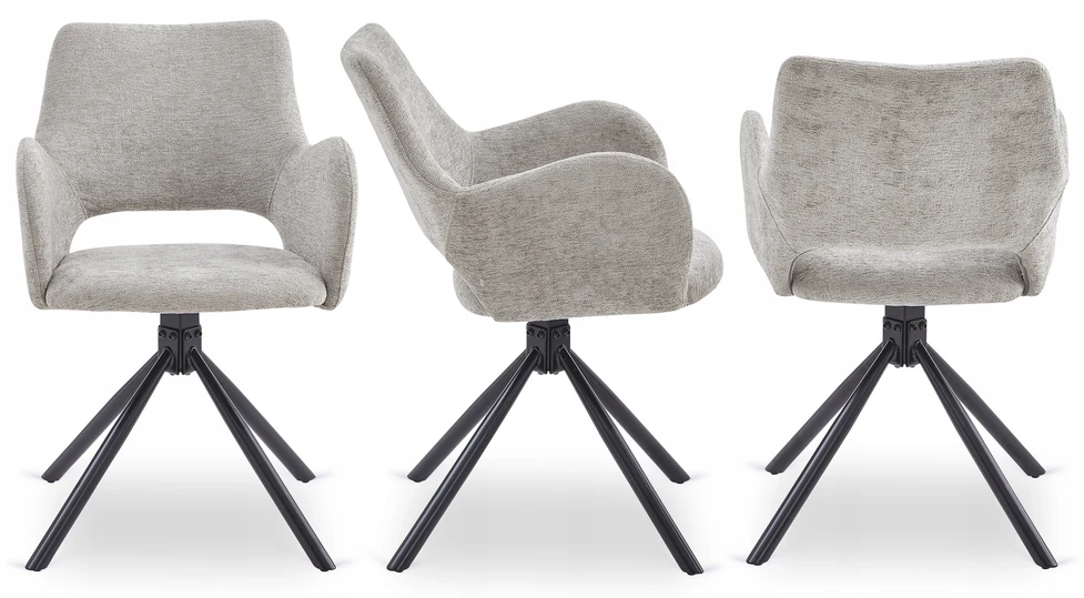 Mebel Elite Minkšta virtuvės kėdė valgomajam, virtuvės svetainei, ėrienos pilka FLAV