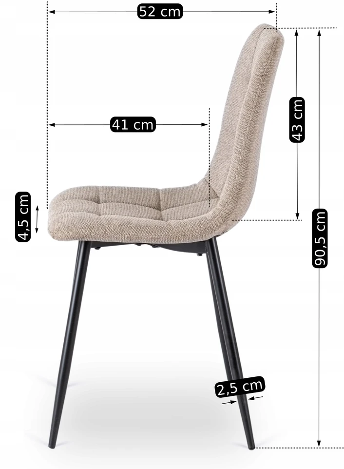 Mebel Elite Minkšta virtuvės kėdė valgomajam Virtuvei Svetainė Loft rusvai gelsvas PERU 2