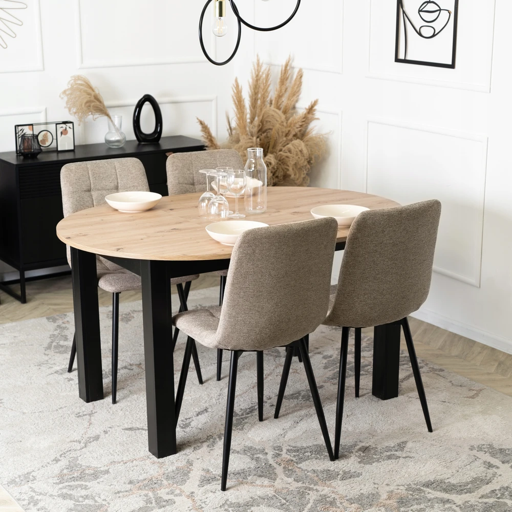 Mebel Elite Minkšta virtuvės kėdė valgomajam Virtuvei Svetainė Loft rusvai gelsvas PERU 2