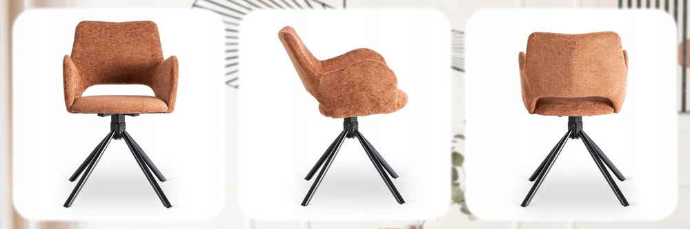 Fotelis Mebel Elite Minkštas Svetainės Krėslas FLAY RUDAS