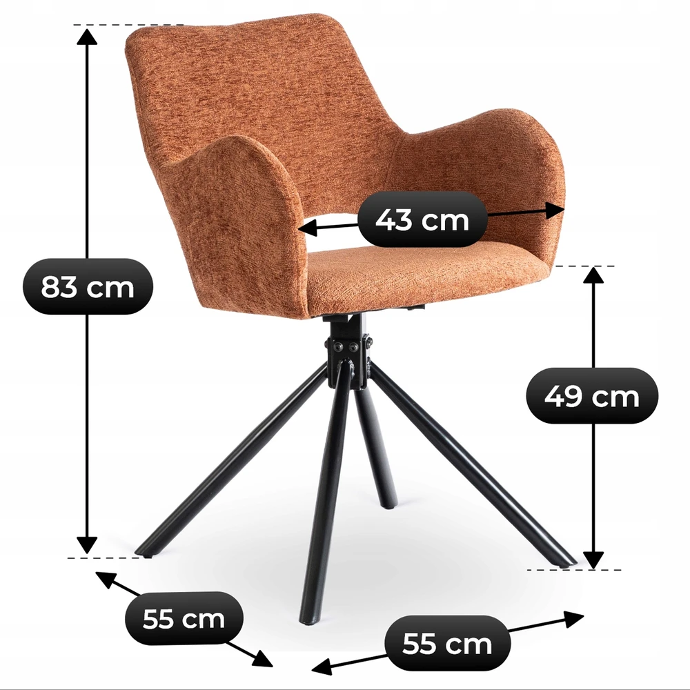 Fotelis Mebel Elite Minkštas Svetainės Krėslas FLAY RUDAS