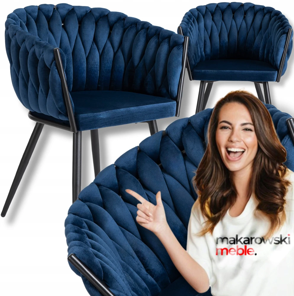 Fotelis Mebel Elite Kėdė ELENA, tamsiai mėlyna, veliūras
