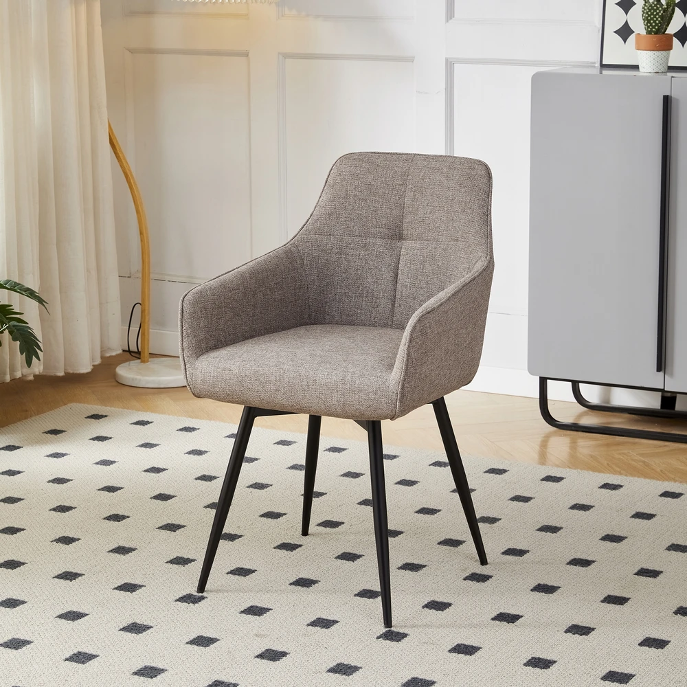 Fotelis Mebel Elite Minkštas besisukantis svetainės krėslas LARISA Cappuccino Modern