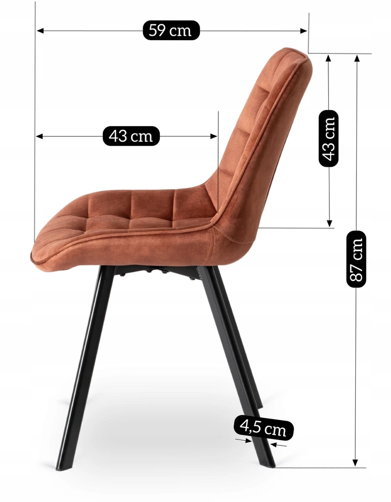 Fotelis Mebel Elite Kėdė RICK, rusva, veliūras